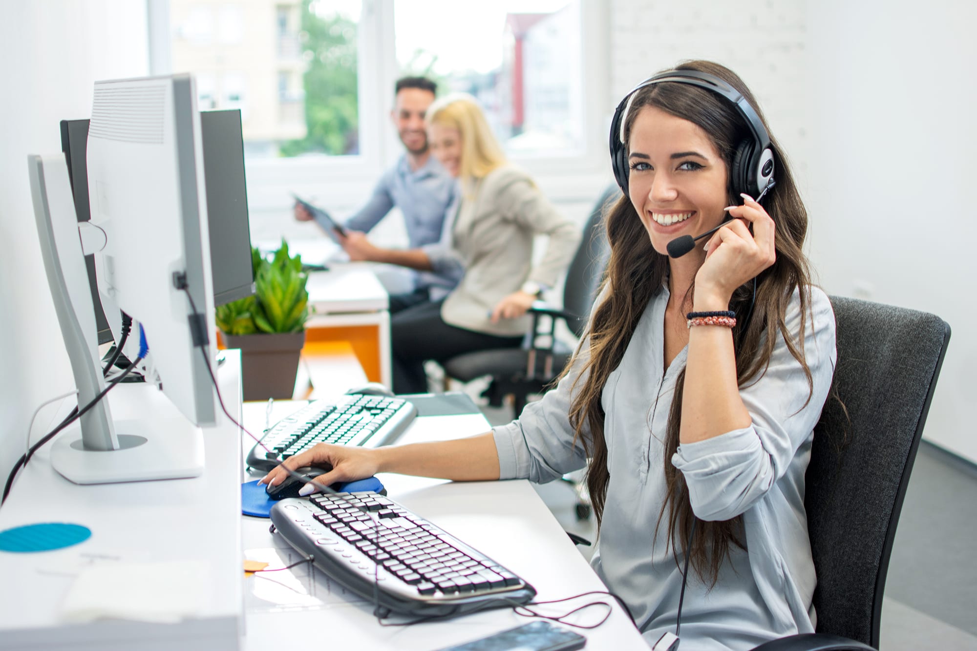 Telemarketer on the phone